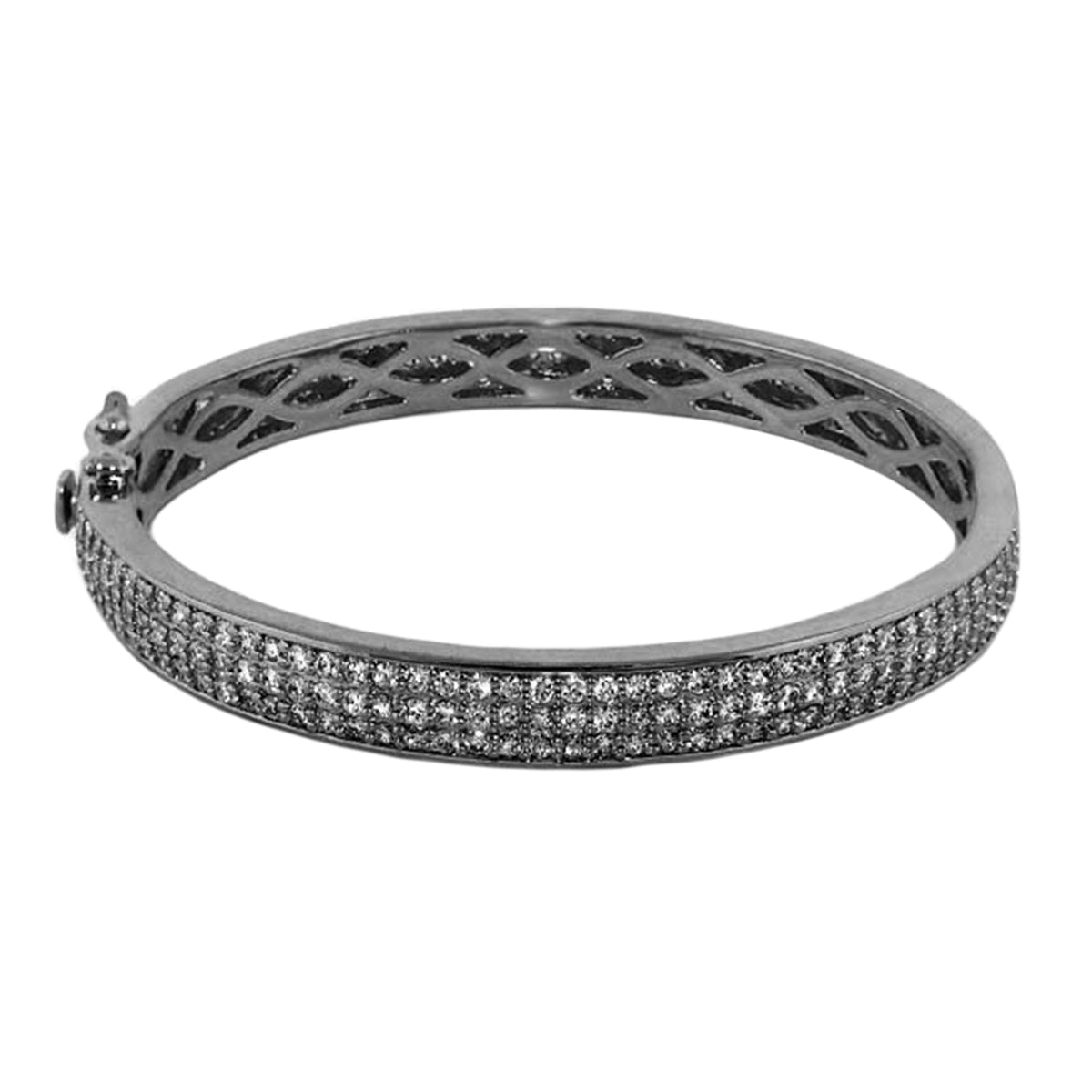Glamour Pave Bangle, silver-toned eternity bracelet with pavé diamonds by Lauren G Adams on Tampa Home & Garden Store