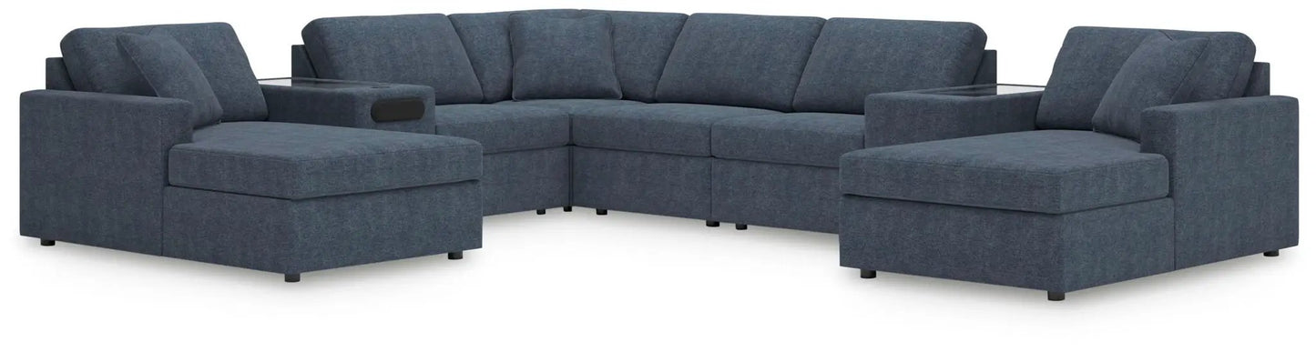 Modmax Ink stationary sectional in deep blue upholstery by Unique Piece Furniture on Tampa Home & Garden Store
