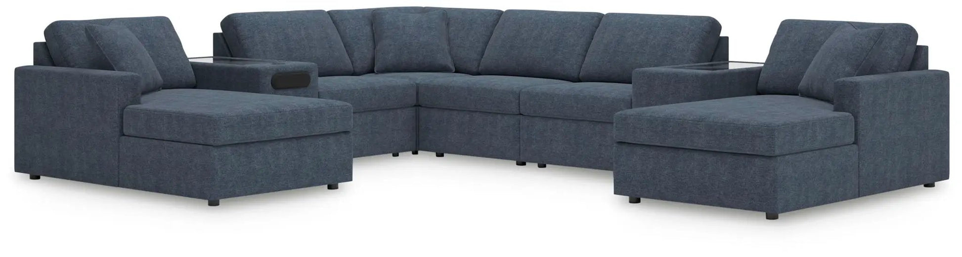 Modmax Ink stationary sectional in deep blue upholstery by Unique Piece Furniture on Tampa Home & Garden Store