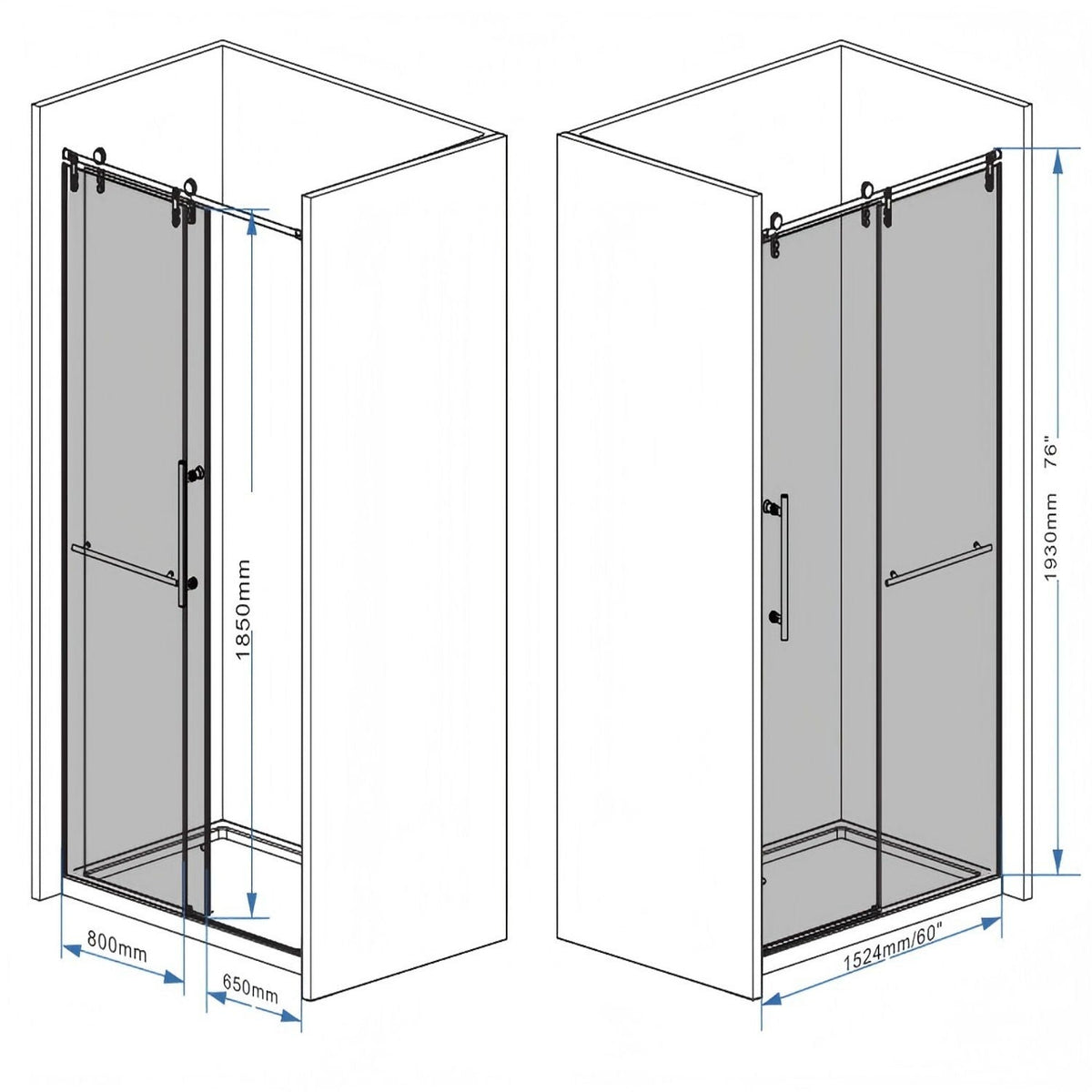 Frameless sliding bathtub door with tempered glass and dark hardware by HouseOfZazla on Tampa Home & Garden Store
