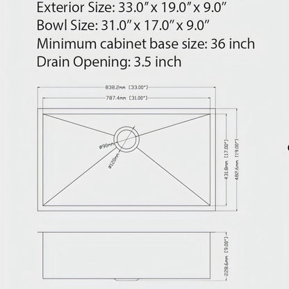 Undermount Single Bowl Kitchen Sink 16 Gauge