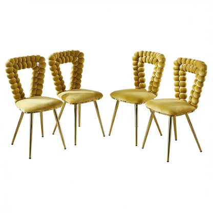 Modern Chair With Iron Tube Legs and Cushions