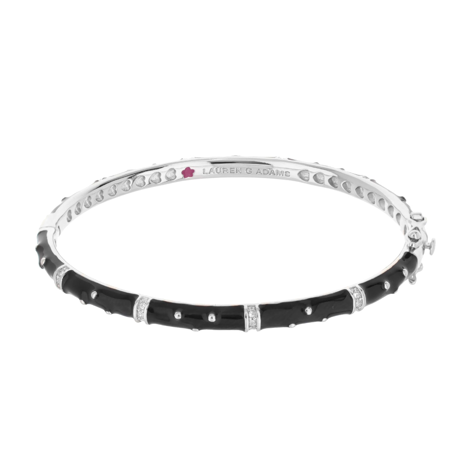 Polka Dot Stackable Bangle bracelet in black enamel with crystal accents by Lauren G Adams on Tampa Home & Garden Store