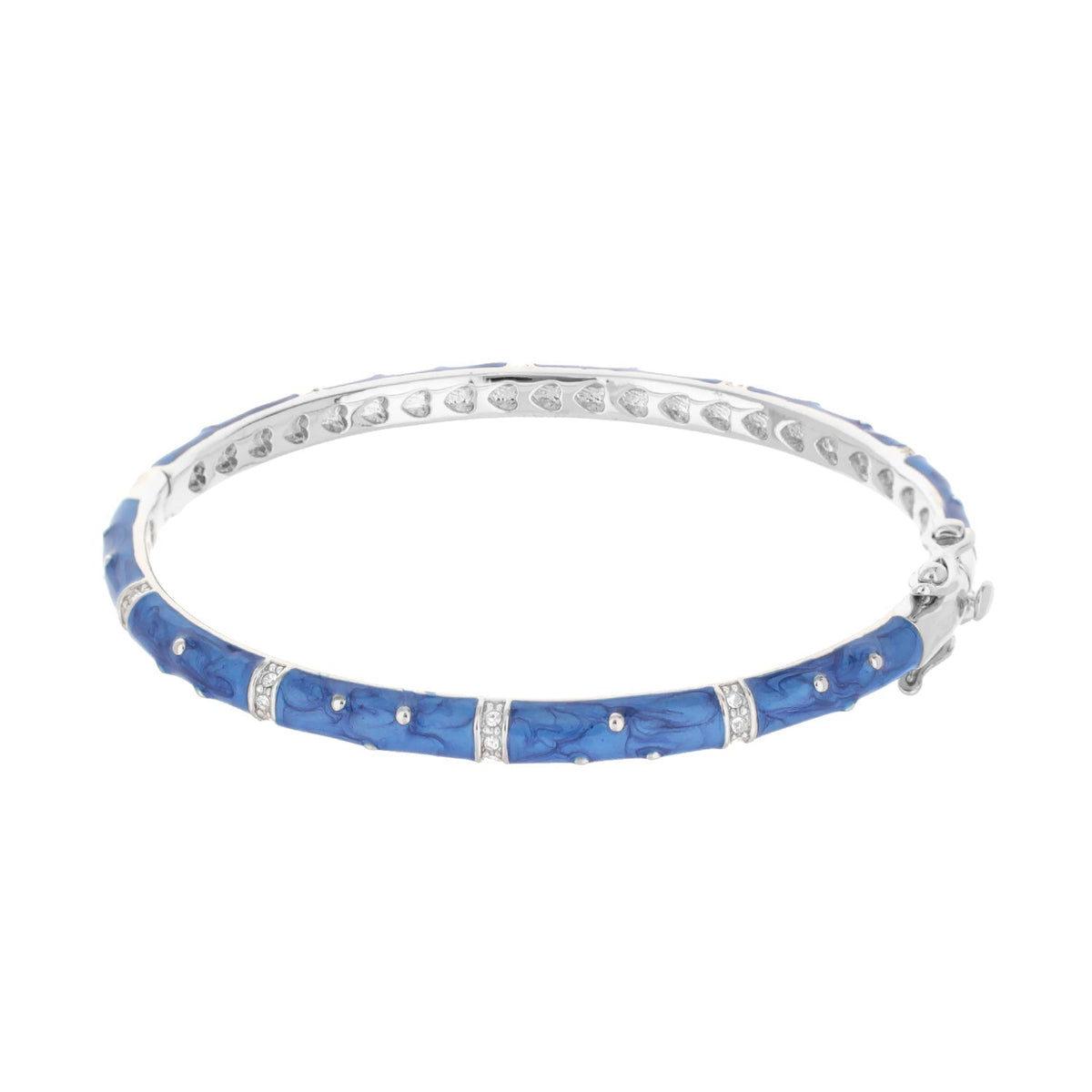 Polka Dot Stackable Bangle blue enamel with silver-tone accents by Lauren G Adams bracelet on Tampa Home & Garden Store