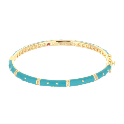 Polka Dot Stackable Bangle turquoise enamel with gold-tone accents Lauren G Adams bracelet on Tampa Home & Garden Store