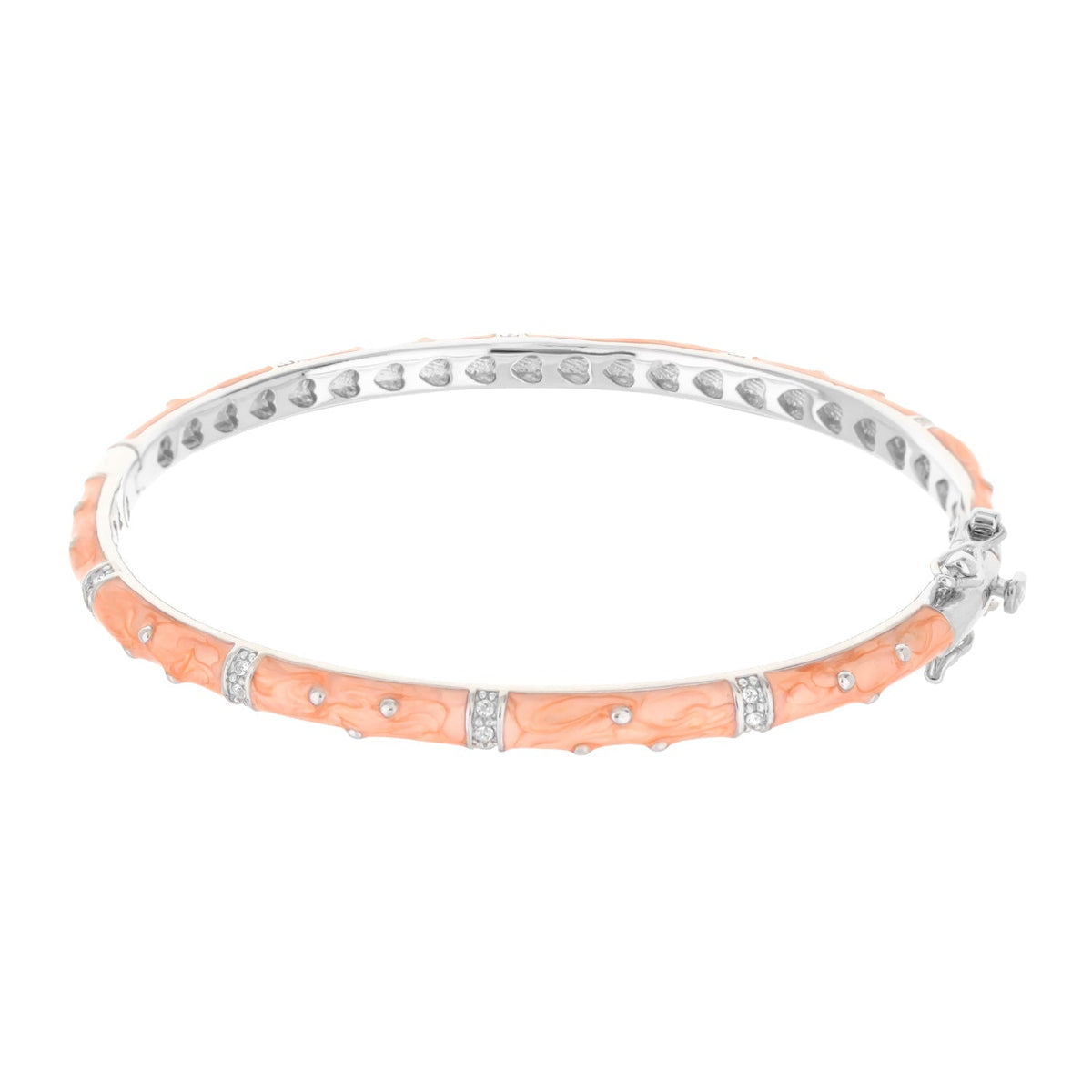 Polka Dot Stackable Bangle, Lauren G Adams silver bracelet with coral enamel on Tampa Home & Garden Store