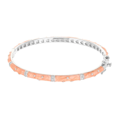 Polka Dot Stackable Bangle, Lauren G Adams silver bracelet with coral enamel on Tampa Home & Garden Store