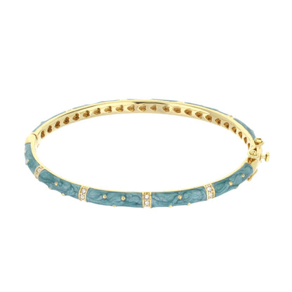 Polka Dot Stackable Bangle turquoise enamel with gold-tone finish by Lauren G Adams on Tampa Home & Garden Store