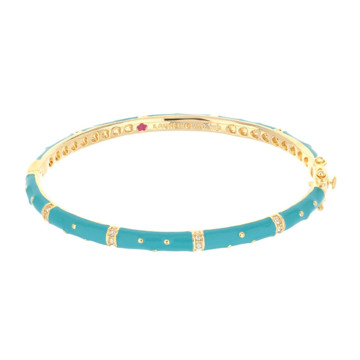 Polka Dot Stackable Bangle turquoise enamel bracelet with gold-tone accents by Lauren G Adams on Tampa Home & Garden Store