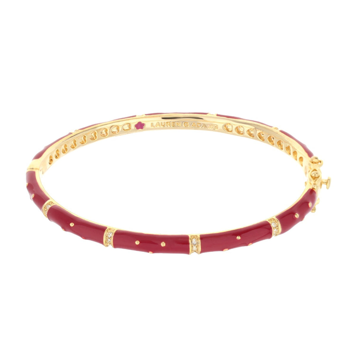Polka Dot Stackable Bangle enamel with gold-tone and diamond accents by Lauren G Adams on Tampa Home & Garden Store