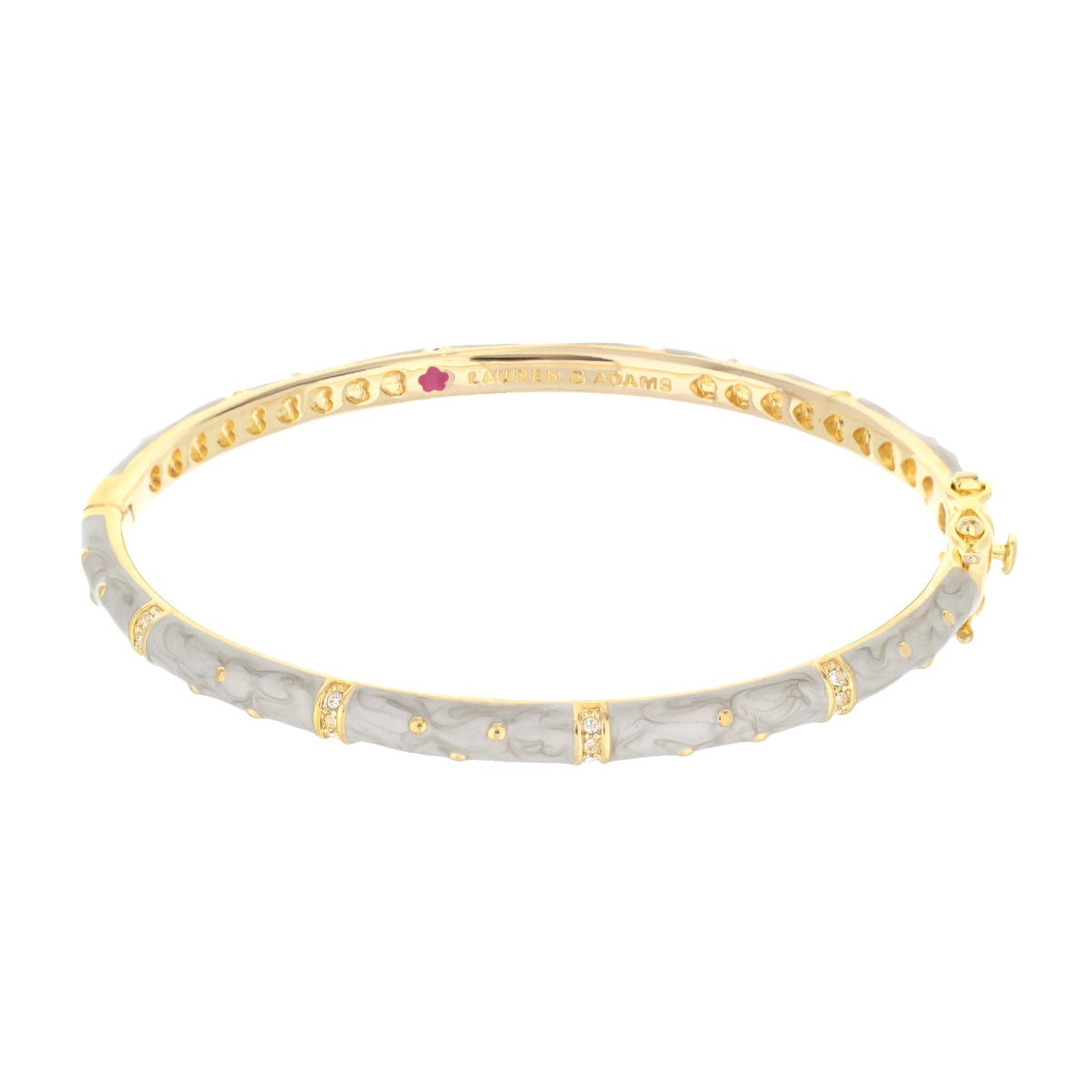 Polka Dot Stackable Bangle in gold tone with gray enamel and crystal accents Lauren G Adams on Tampa Home & Garden Store