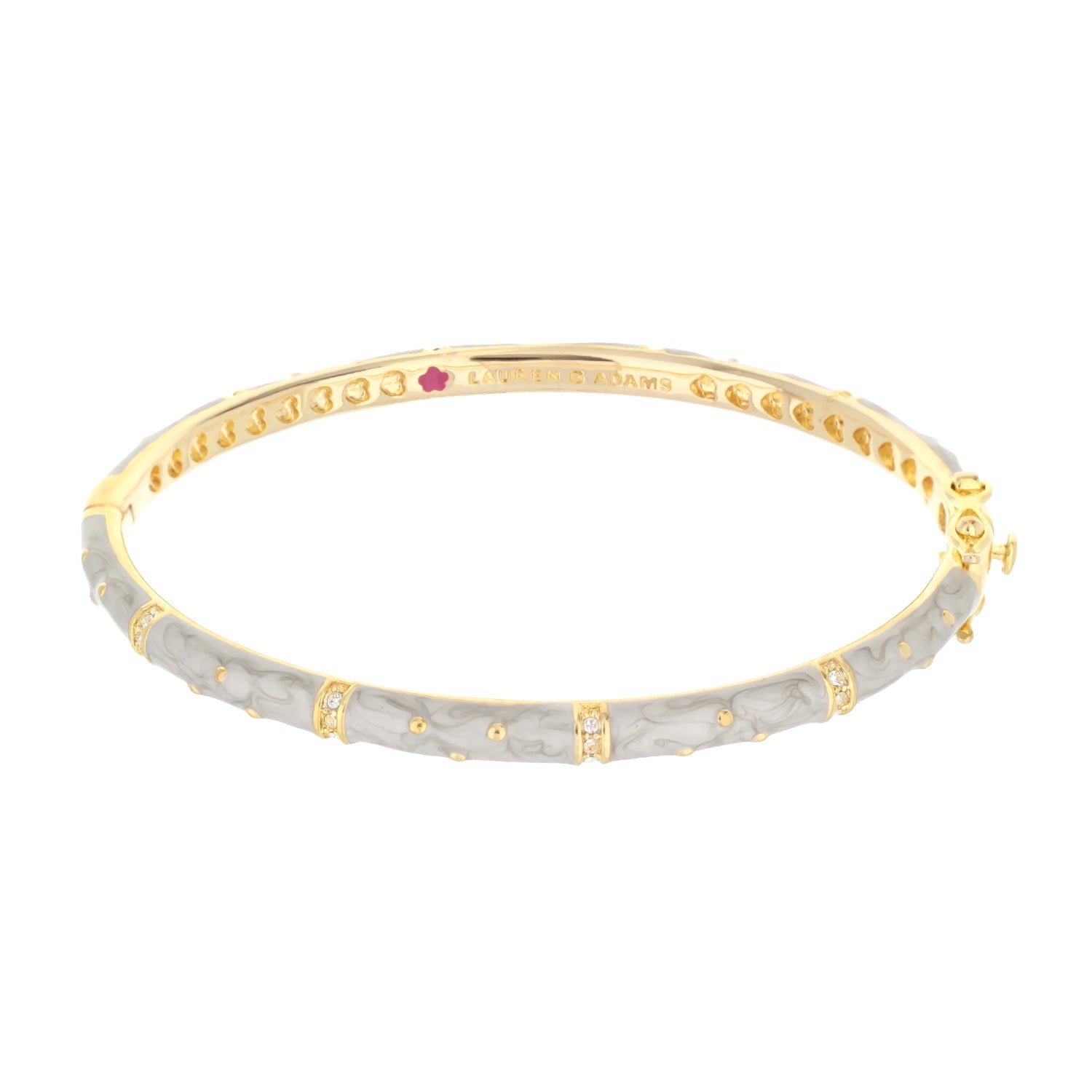 Polka Dot Stackable Bangle in gold tone with gray enamel and crystal accents Lauren G Adams on Tampa Home & Garden Store