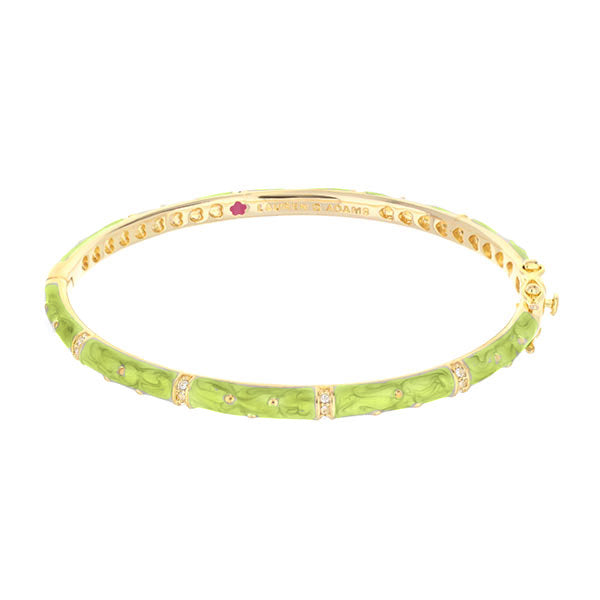 Polka Dot Stackable Bangle lime green gold-tone with crystal accents Lauren G Adams on Tampa Home & Garden Store