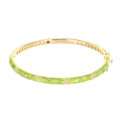 Polka Dot Stackable Bangle lime green gold-tone with crystal accents Lauren G Adams on Tampa Home & Garden Store