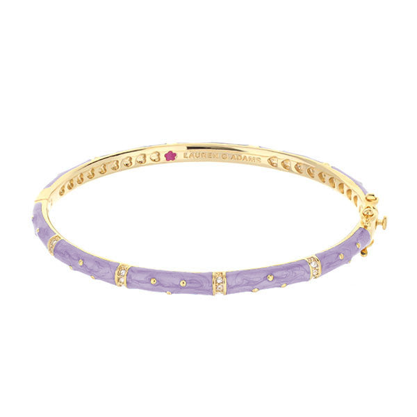 Polka Dot Stackable Bangle lavender enamel with gold-tone accents Lauren G Adams on Tampa Home & Garden Store