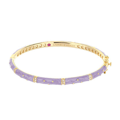 Polka Dot Stackable Bangle lavender enamel with gold-tone accents Lauren G Adams on Tampa Home & Garden Store