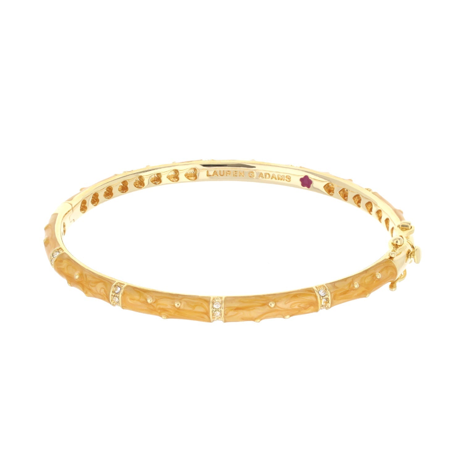 Polka Dot Stackable Bangle, gold-tone with tan enamel and crystal accents, Lauren G Adams on Tampa Home & Garden Store