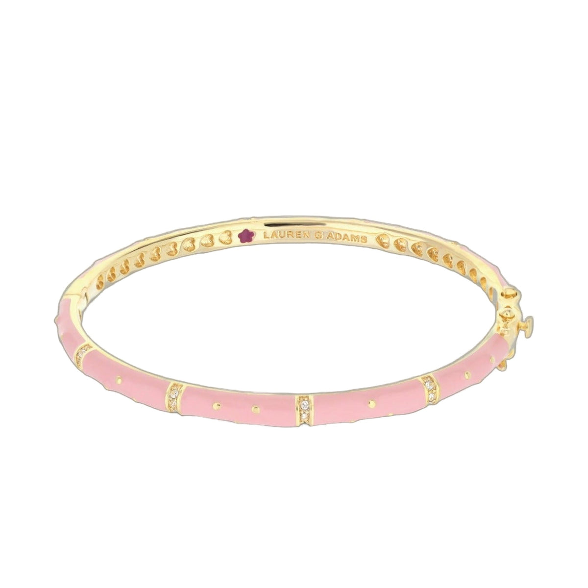 Polka Dot Stackable Bangle pink enamel with crystal accents by Lauren G Adams on Tampa Home & Garden Store