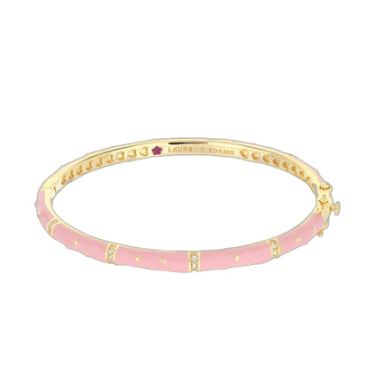 Polka Dot Stackable Bangle pink enamel with crystal accents by Lauren G Adams on Tampa Home & Garden Store