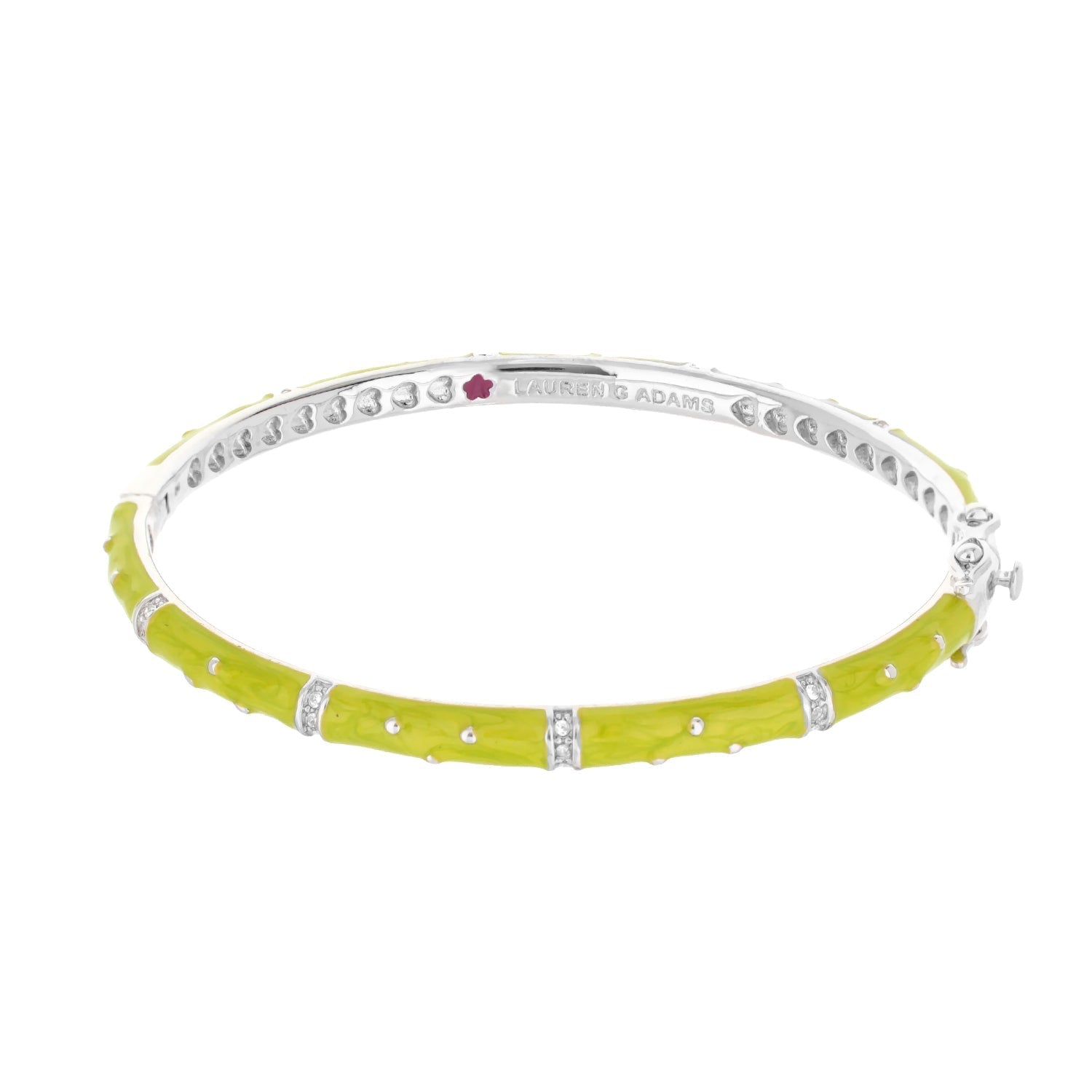 Polka Dot Stackable Bangle in lime enamel with crystal accents by Lauren G Adams on Tampa Home & Garden Store