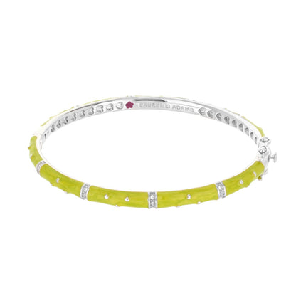Polka Dot Stackable Bangle in lime enamel with crystal accents by Lauren G Adams on Tampa Home & Garden Store