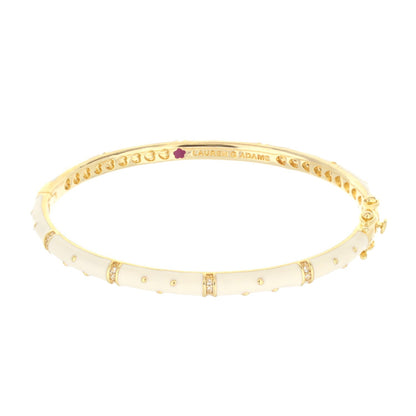 Polka Dot Stackable Bangle gold-tone bracelet with white enamel inlays by Lauren G Adams on Tampa Home & Garden Store