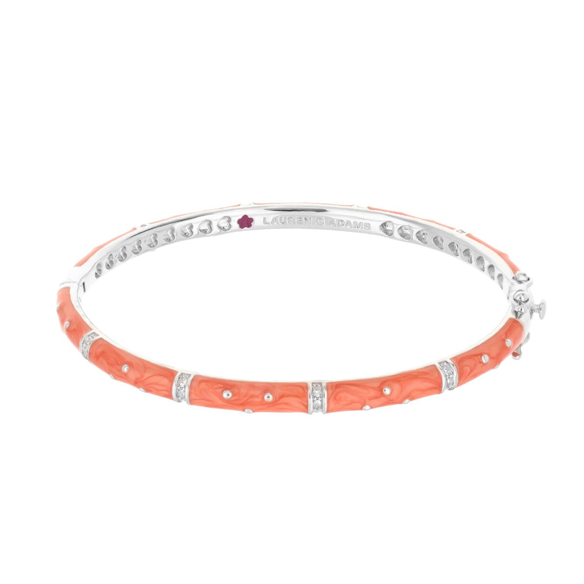 Polka Dot Stackable Bangle bracelet in coral enamel with crystal accents Lauren G Adams on Tampa Home & Garden Store