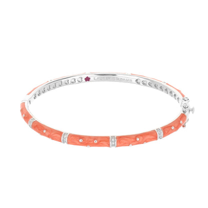 Polka Dot Stackable Bangle bracelet in coral enamel with crystal accents Lauren G Adams on Tampa Home & Garden Store