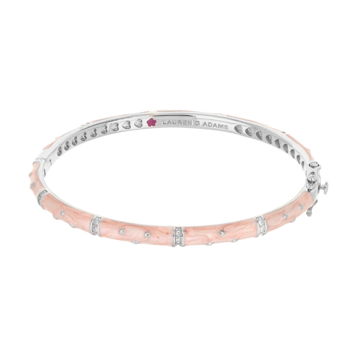Polka Dot Stackable Bangle pink enamel with crystal accents by Lauren G Adams bracelet on Tampa Home & Garden Store