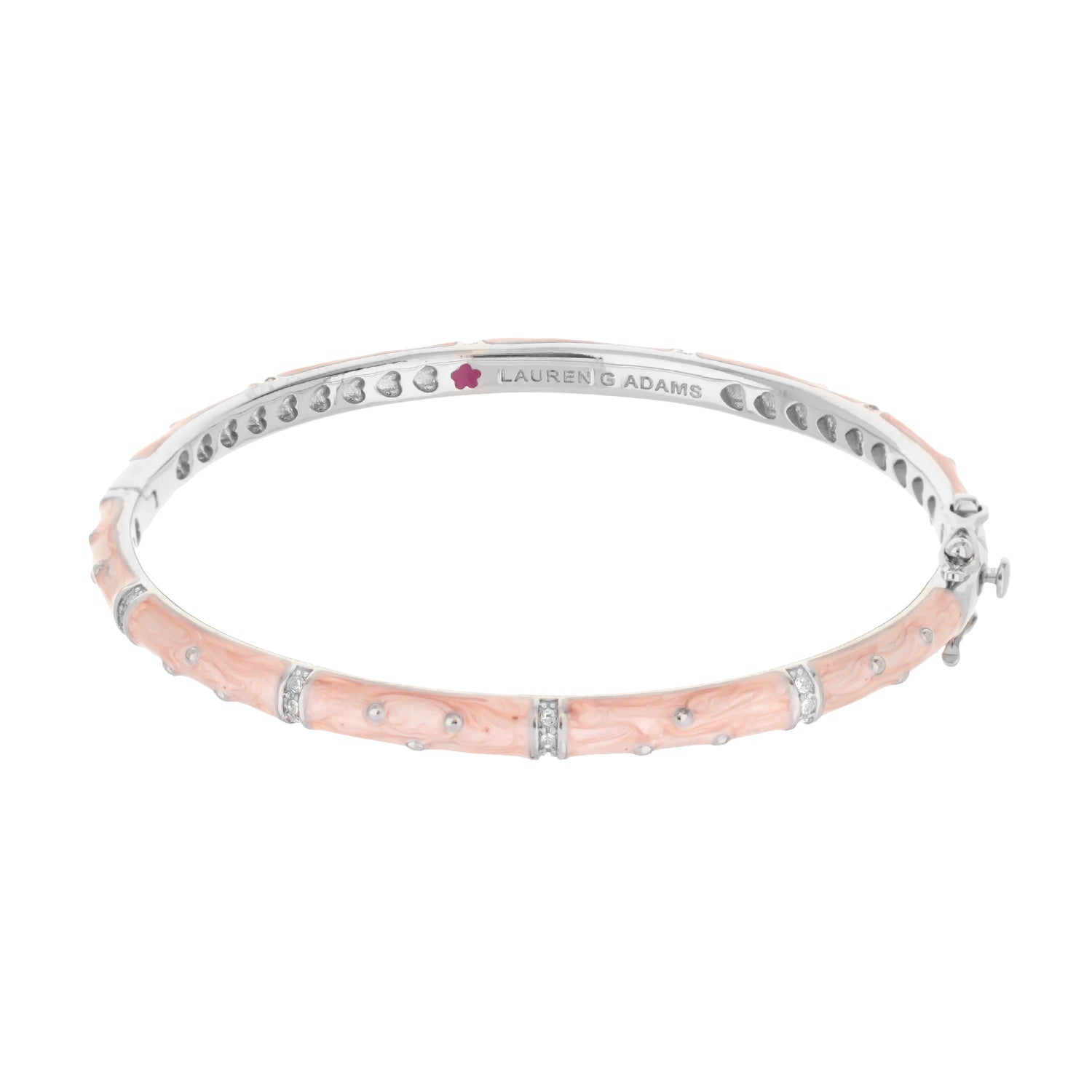 Polka Dot Stackable Bangle pink enamel with crystal accents by Lauren G Adams bracelet on Tampa Home & Garden Store