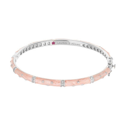 Polka Dot Stackable Bangle pink enamel with crystal accents by Lauren G Adams bracelet on Tampa Home & Garden Store