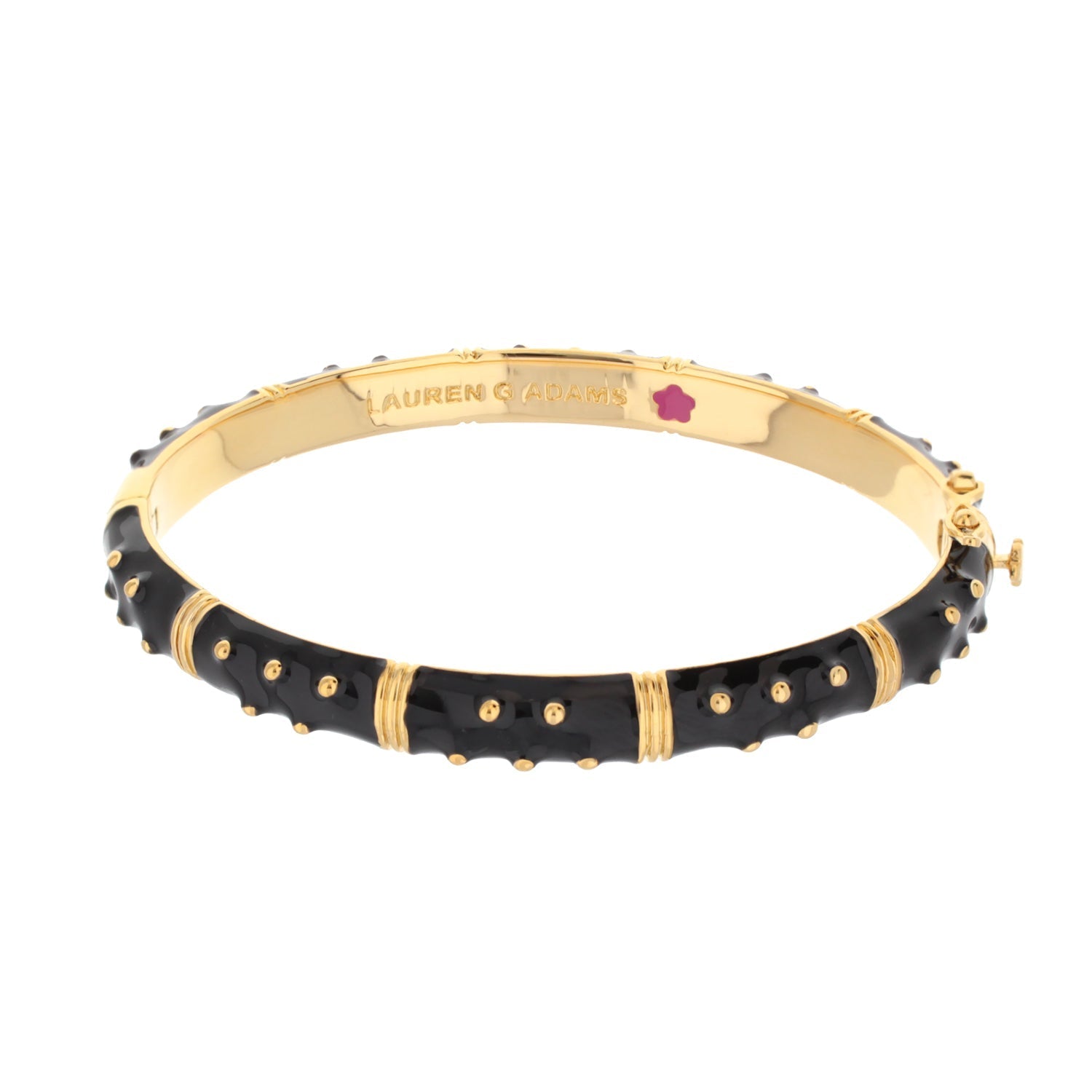 Polka Dot Stackable Bangle gold-tone bracelet with black enamel panels Lauren G Adams on Tampa Home & Garden Store