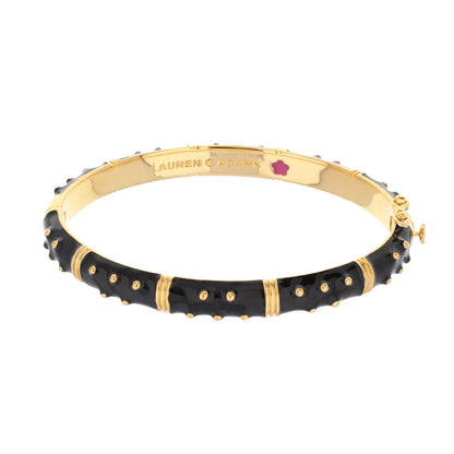 Polka Dot Stackable Bangle gold-tone bracelet with black enamel panels Lauren G Adams on Tampa Home & Garden Store