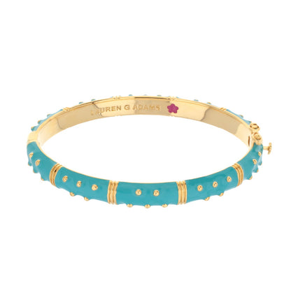 Stackable bangle Polka Dot Crystal Dot turquoise with gold-tone studs by Lauren G Adams on Tampa Home & Garden Store