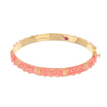 Polka Dot Stackable Bangle Pink enamel bracelet with gold-tone accents Lauren G Adams on Tampa Home & Garden Store