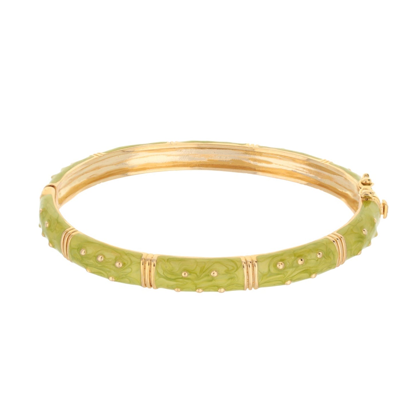 Polka Dot Stackable Bangle green enamel with gold-tone accents by Lauren G Adams on Tampa Home & Garden Store