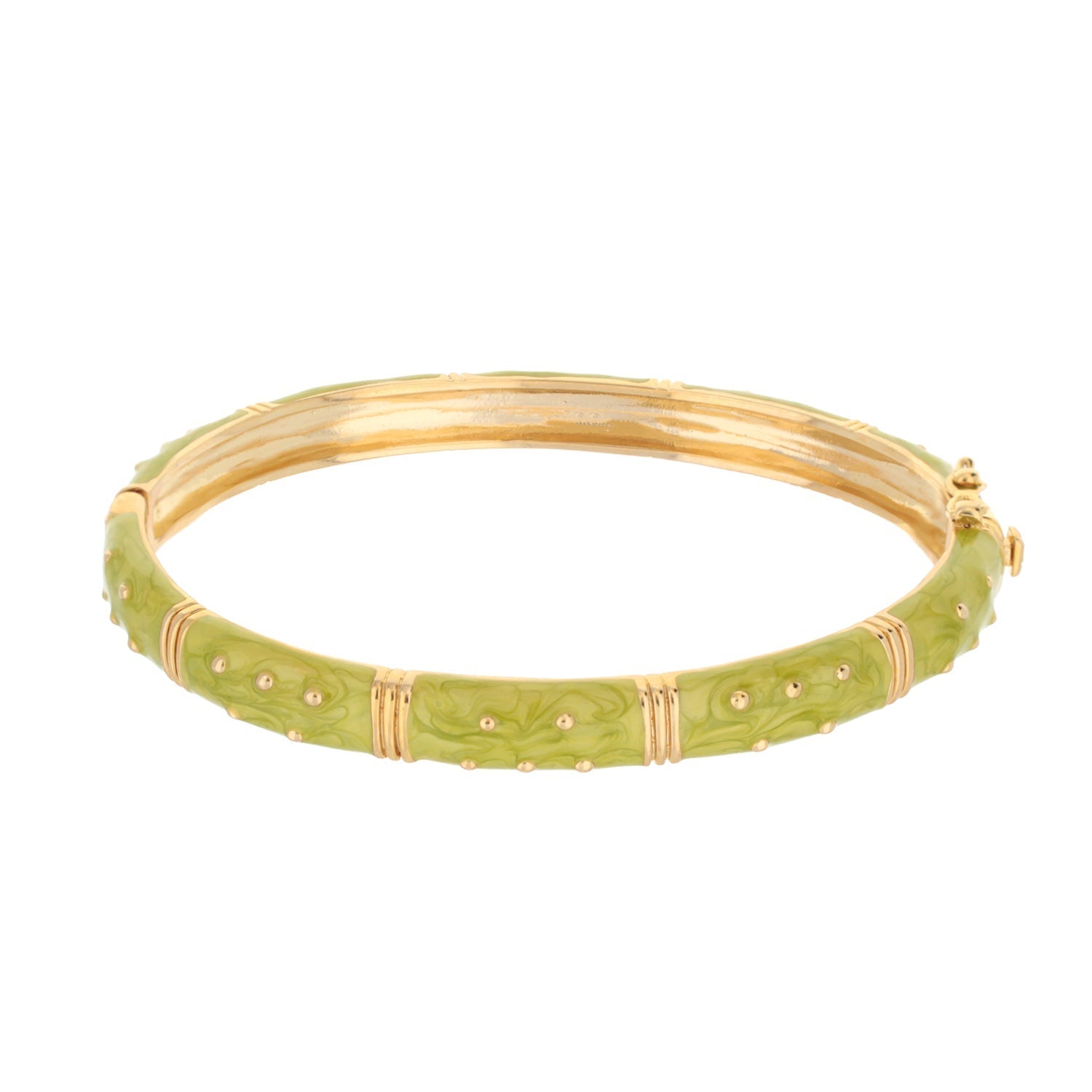 Polka Dot Stackable Bangle green enamel with gold-tone accents by Lauren G Adams on Tampa Home & Garden Store
