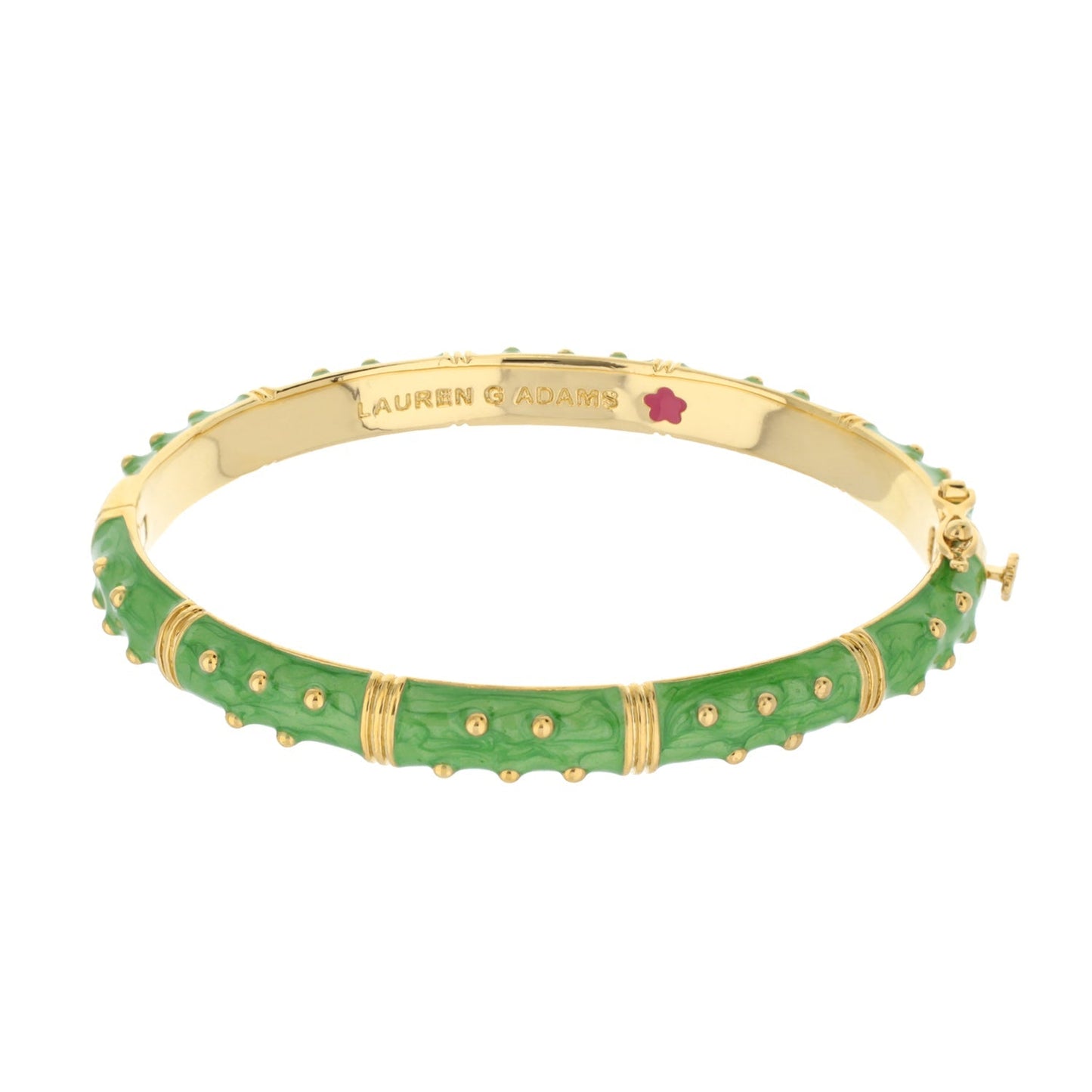 Polka Dot Stackable Bangle - Wide Crystal Dot green enamel with gold-tone by Lauren G Adams on Tampa Home & Garden Store