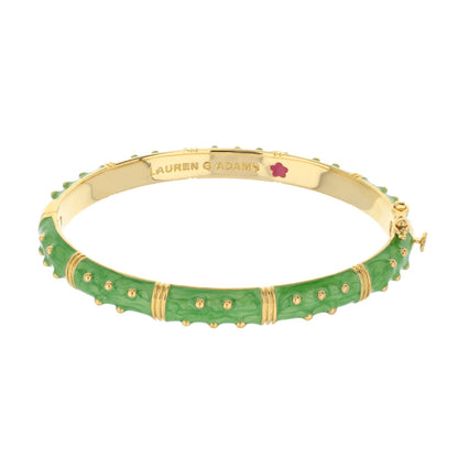Polka Dot Stackable Bangle - Wide Crystal Dot green enamel with gold-tone by Lauren G Adams on Tampa Home & Garden Store