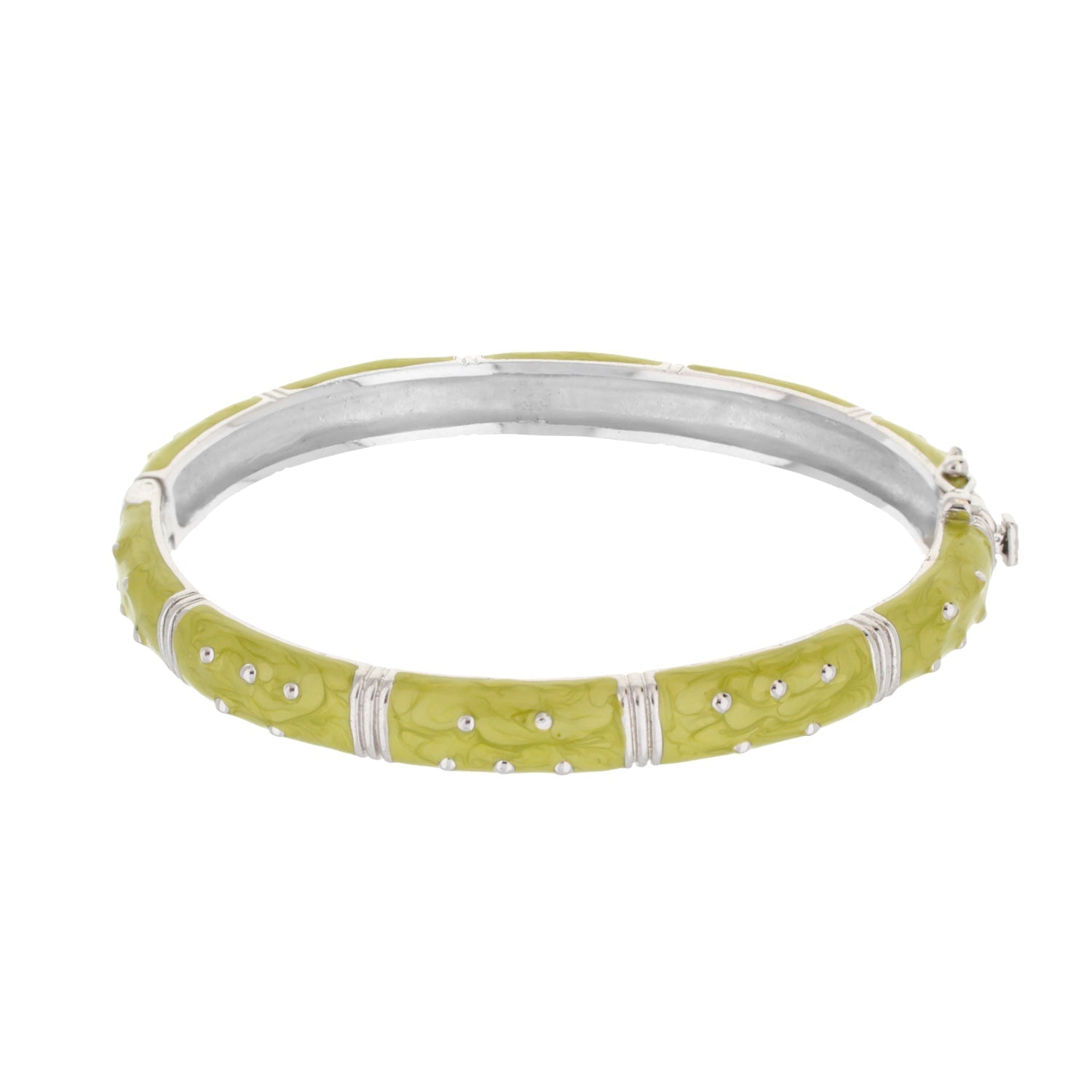 Polka Dot Stackable Bangle lime-green enamel bracelet with crystal dots Lauren G Adams on Tampa Home & Garden Store