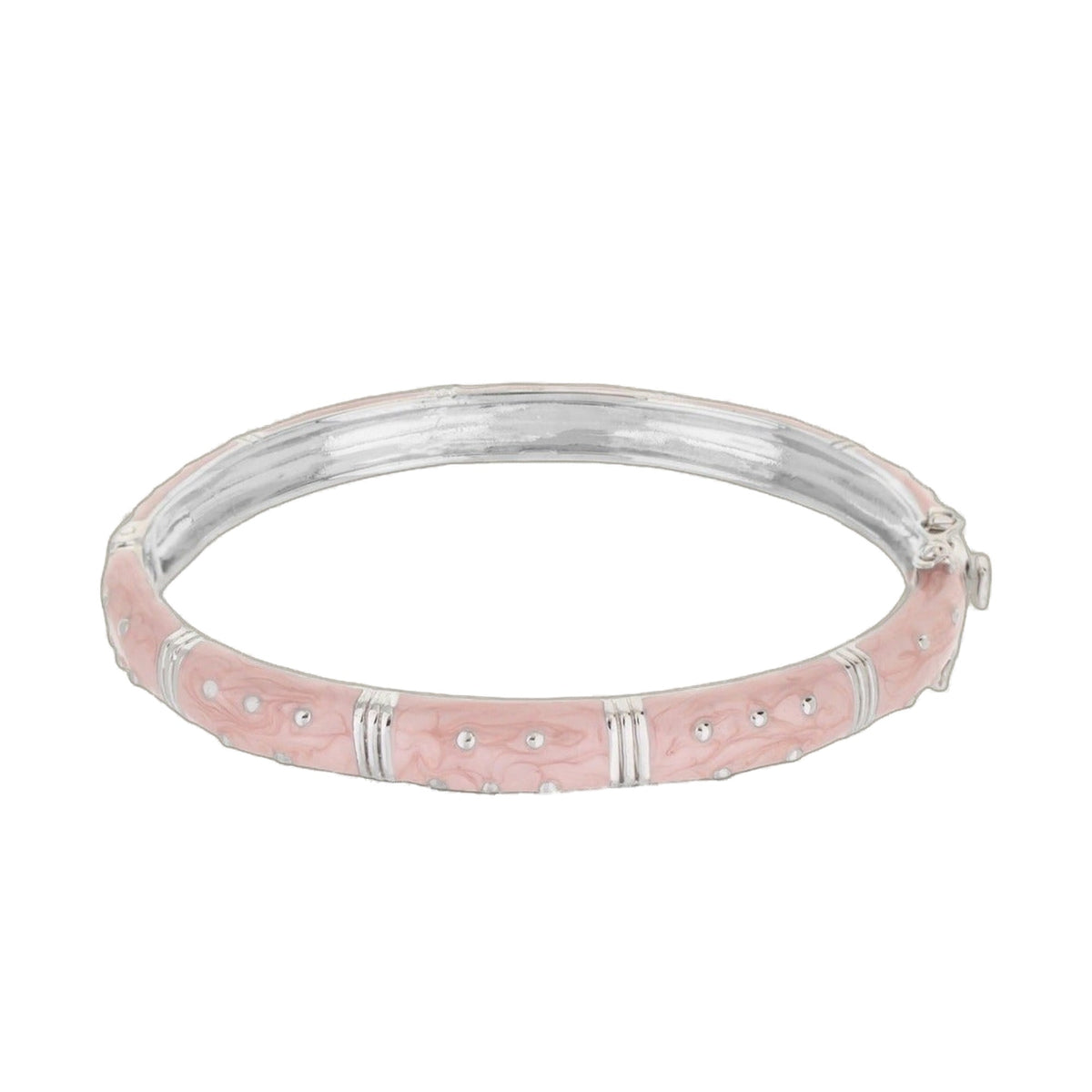 Polka Dot Stackable Bangle - wide pink crystal-dot bracelet by Lauren G Adams with silver accents on Tampa Home & Garden Store