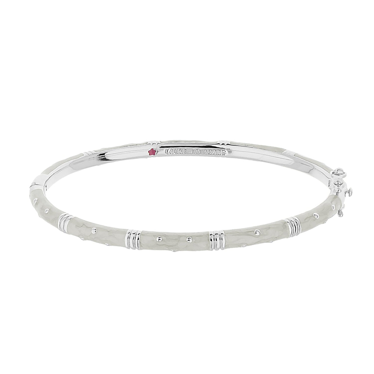 Polka Dot Stackable Bangle Slim Crystal Dot Lauren G Adams, silver-tone with crystal dots on Tampa Home & Garden Store