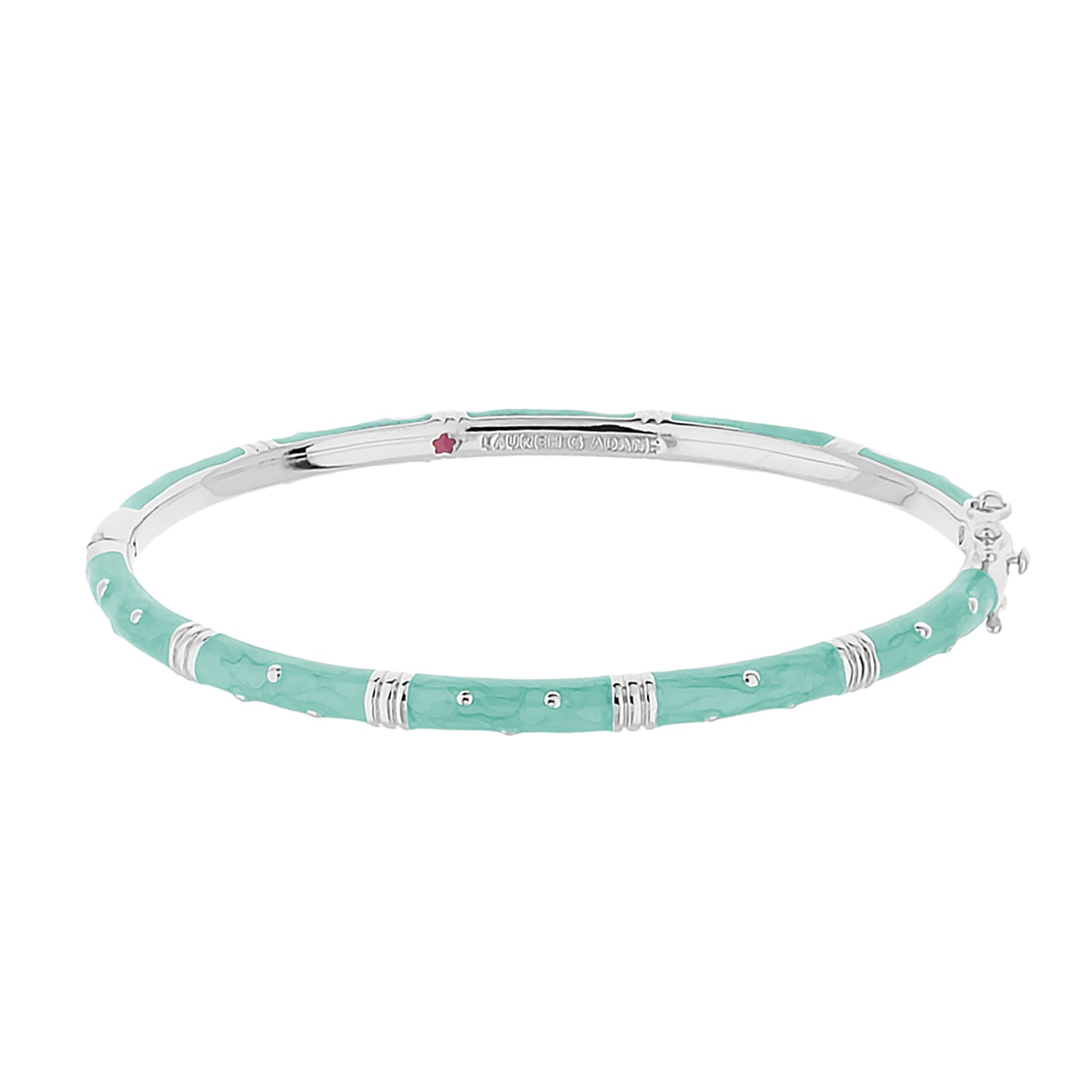 Polka Dot Slim Crystal turquoise stackable bracelet with silver accents Lauren G Adams on Tampa Home & Garden Store