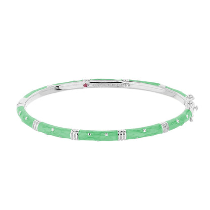 Polka Dot Stackable Bangle Slim Crystal Dot bracelet mint green enamel with Lauren G Adams on Tampa Home & Garden Store