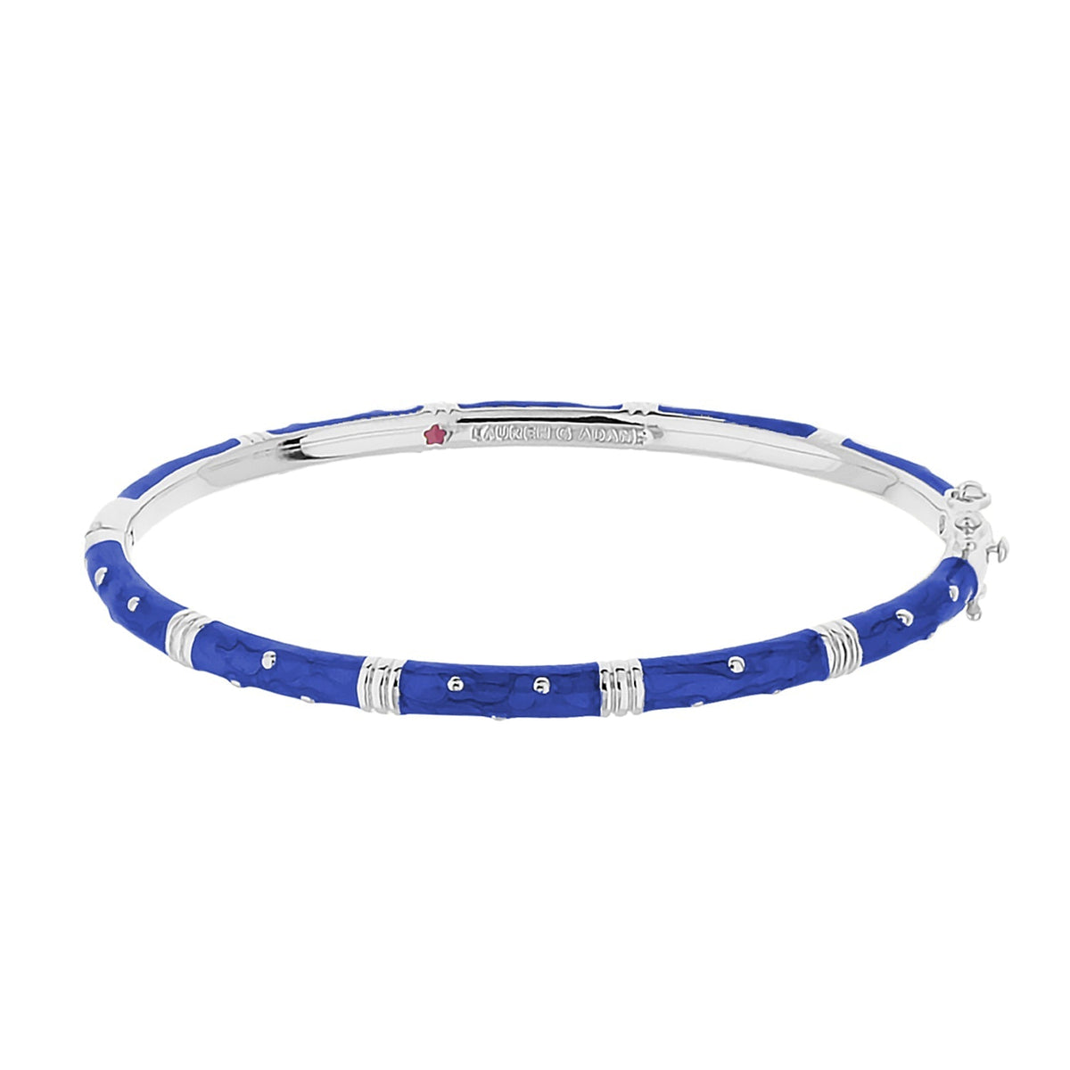 Polka Dot Stackable Bangle - Crystal Dot blue enamel, silver accents, Lauren G Adams bracelet on Tampa Home & Garden Store