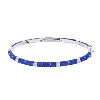 Polka Dot Stackable Bangle - Crystal Dot blue enamel, silver accents, Lauren G Adams bracelet on Tampa Home & Garden Store