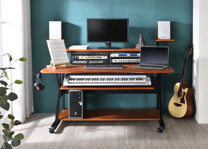 Willow Versatile Music Desk wooden workstation with black metal frame by HouseOfZazla on Tampa Home & Garden Store