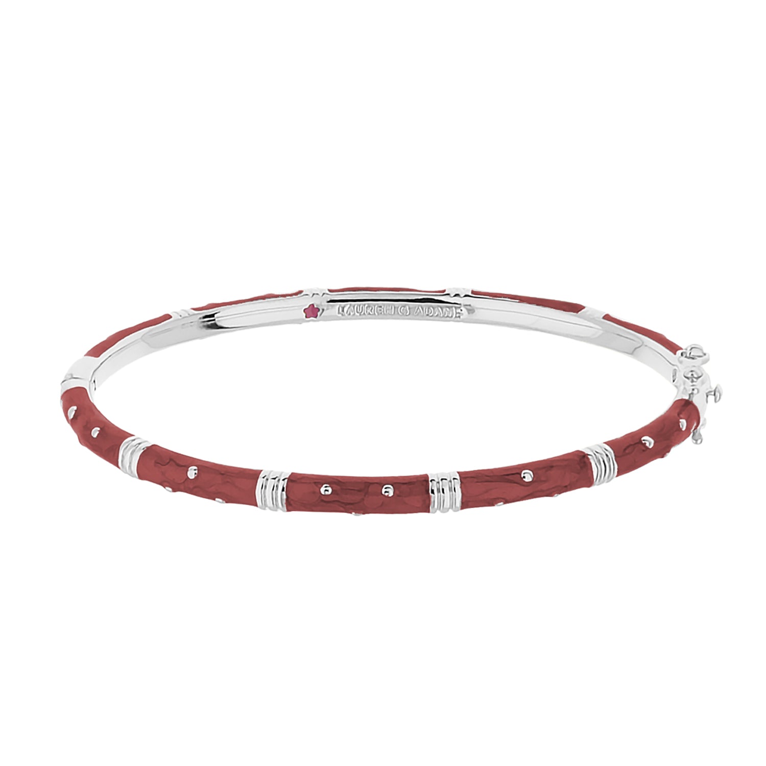 Polka Dot Stackable Bangle red leather bracelet with crystal dots Lauren G Adams clasp on Tampa Home & Garden Store