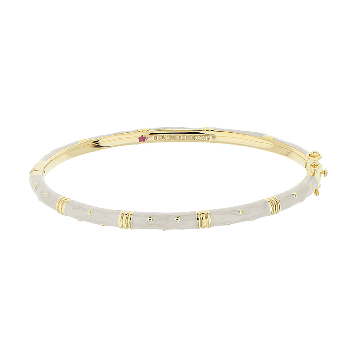 Polka Dot Stackable Bangle Slim Crystal Dot Lauren G Adams, gold-tone white ceramic accents on Tampa Home & Garden Store