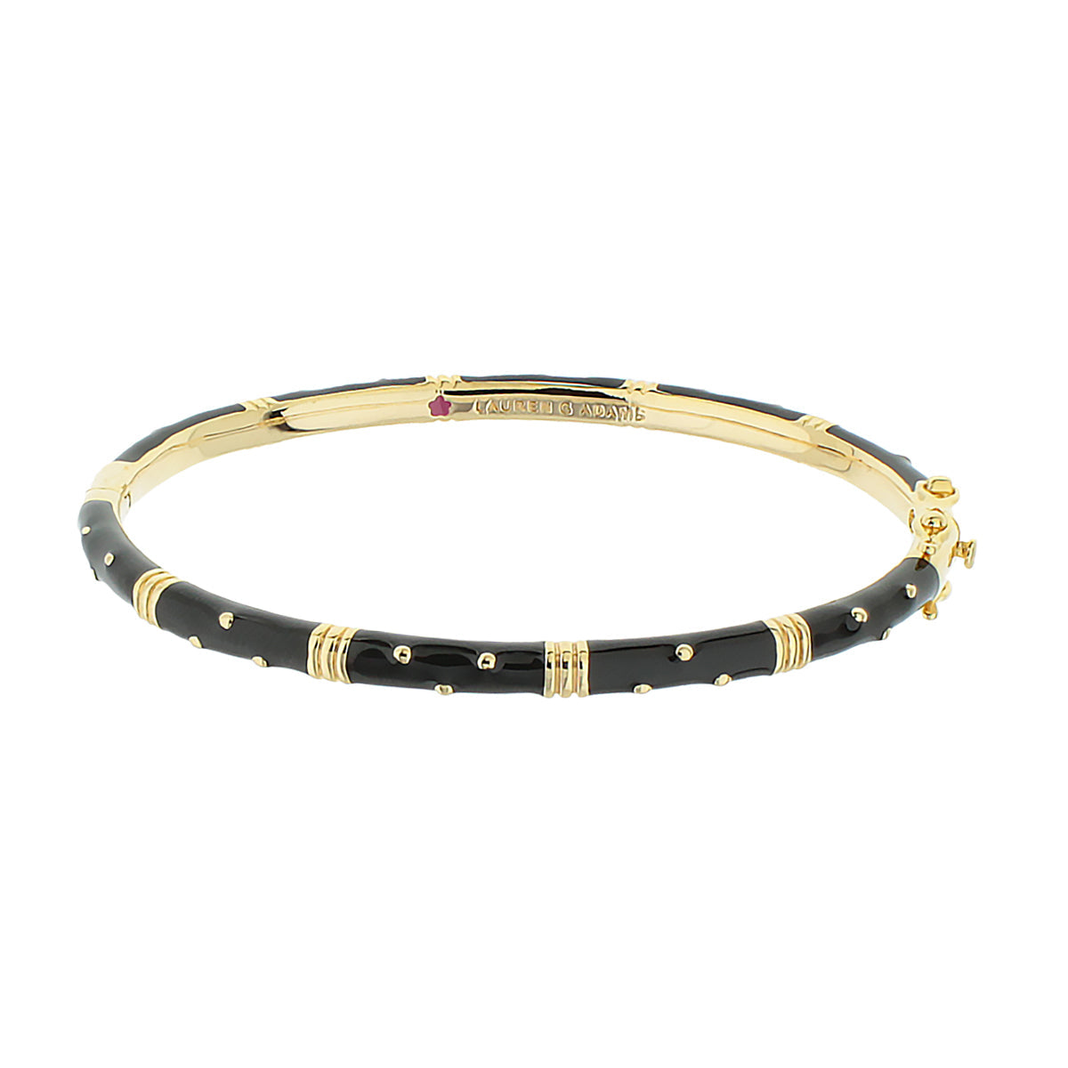 Polka Dot Stackable Bangle in black enamel with gold-tone accents by Lauren G Adams on Tampa Home & Garden Store